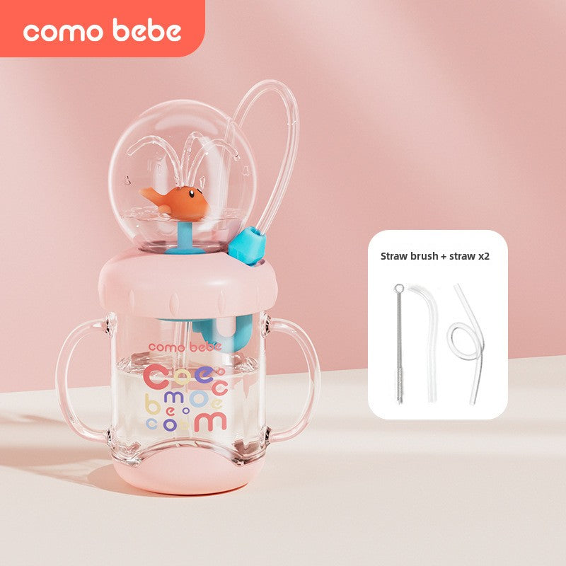 Whale Design Kids Water Bottle with Straw
