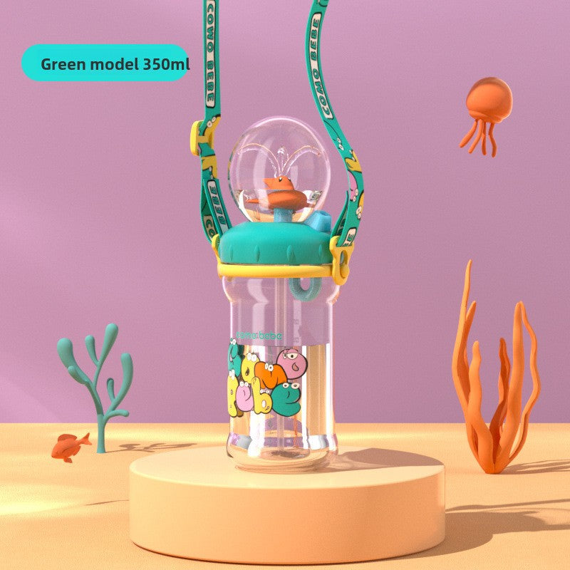 Whale Design Kids Water Bottle with Straw