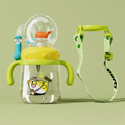 Whale Design Kids Water Bottle with Straw