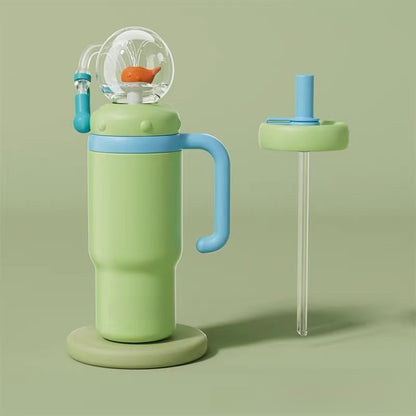Whale Design Kids Water Bottle with Straw