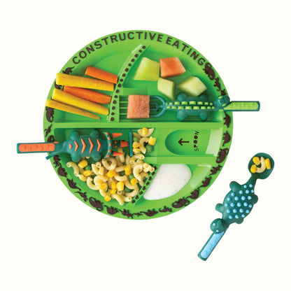Children Dinosaur Themed Tableware Set with Utensils