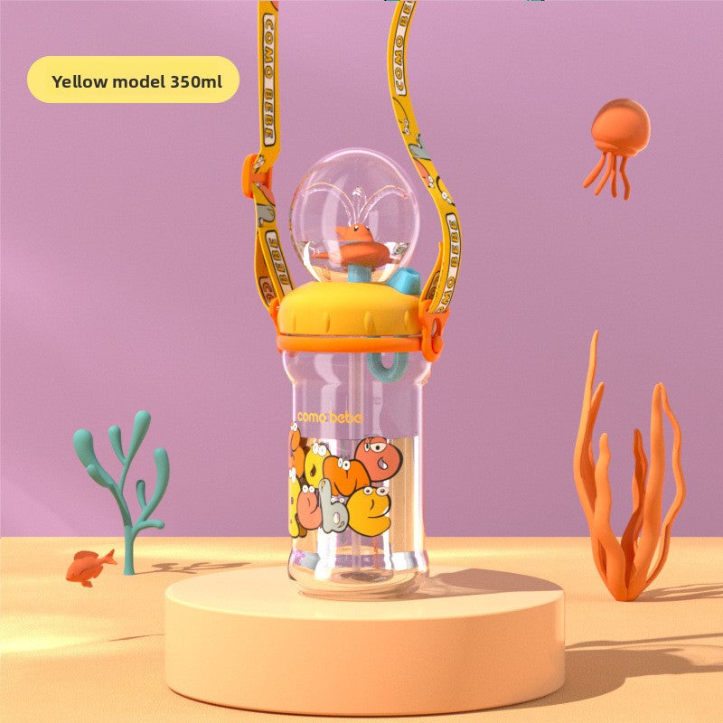 Whale Design Kids Water Bottle with Straw