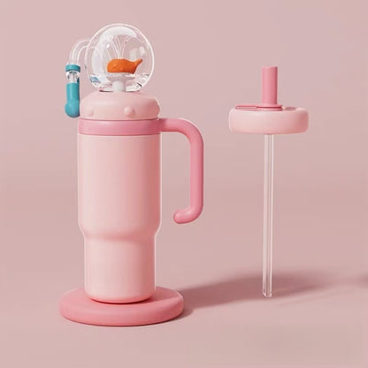 Whale Design Kids Water Bottle with Straw