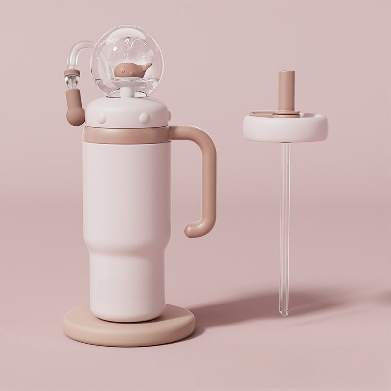 Whale Design Kids Water Bottle with Straw