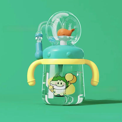 Whale Design Kids Water Bottle with Straw