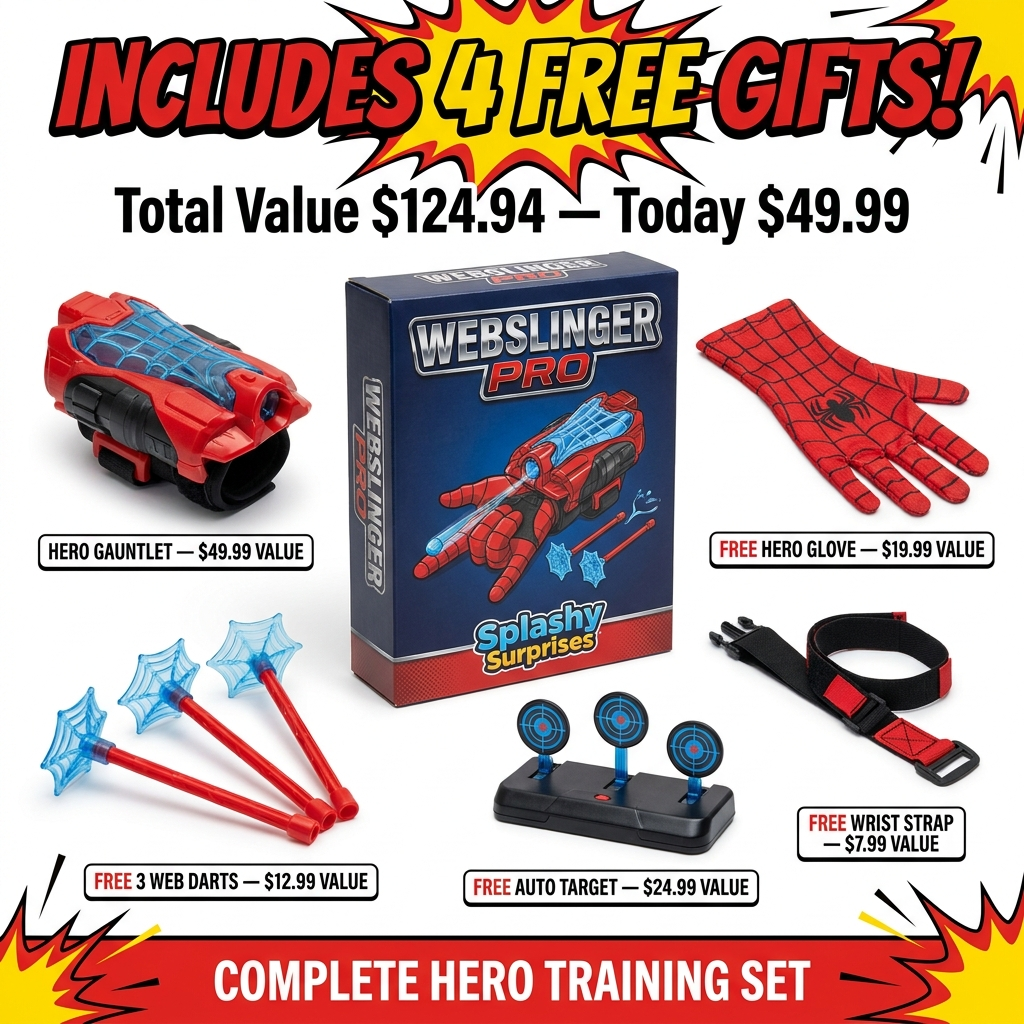 WebSlinger Pro™ Hero Gauntlet — Complete Wrist Launcher Training Set