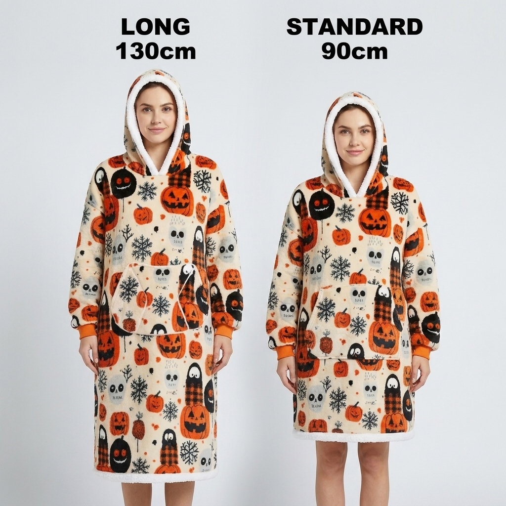Halloween Pumpkin Wearable Blanket Hoodie