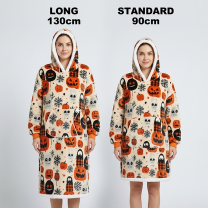Halloween Pumpkin Wearable Blanket Hoodie