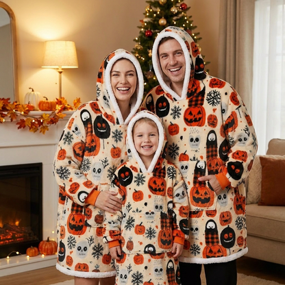 Halloween Pumpkin Wearable Blanket Hoodie