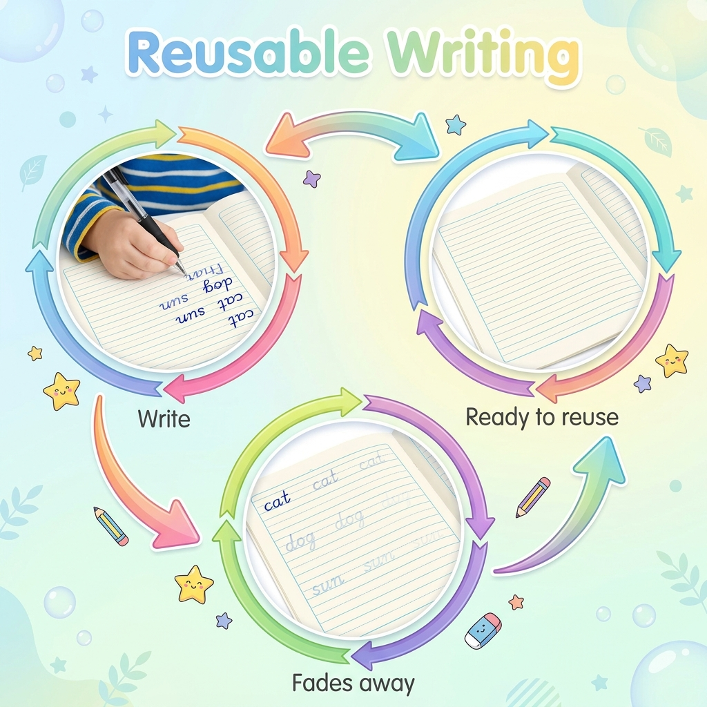How reusable writing works - write, fades, reuse